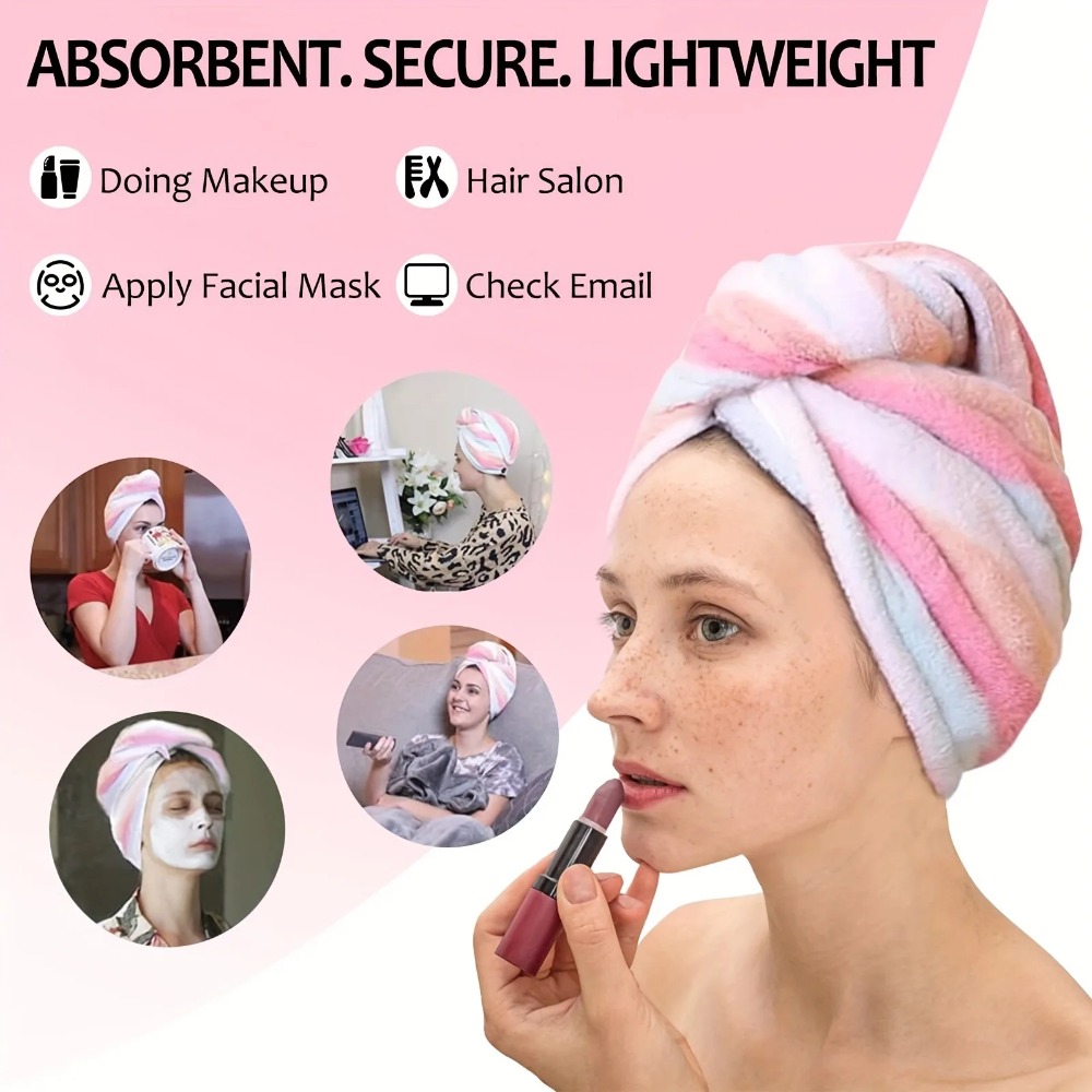 Hair Turban Towel - 여성을위한 울트라 흡수성 빠른 건조 헤어