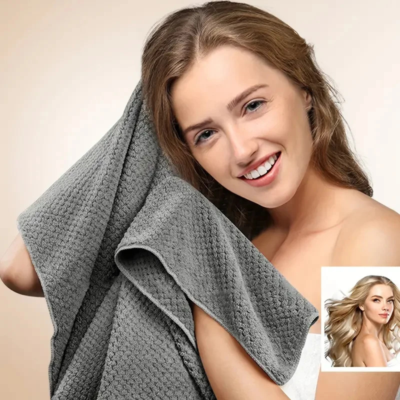Hair Turban Towel - 초흡수성 특대형 마이크로파이버 헤어 타월 랩,