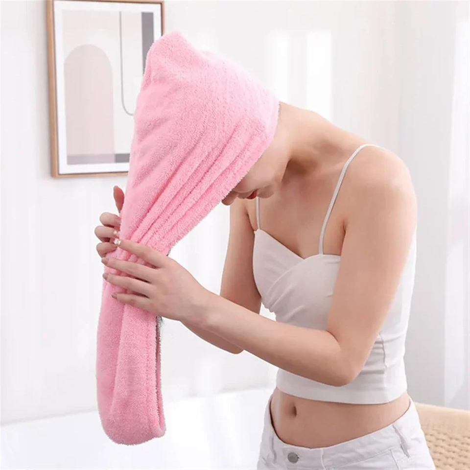Hair Turban Towel - 1PC 산호 플리스 헤어 타월 랩