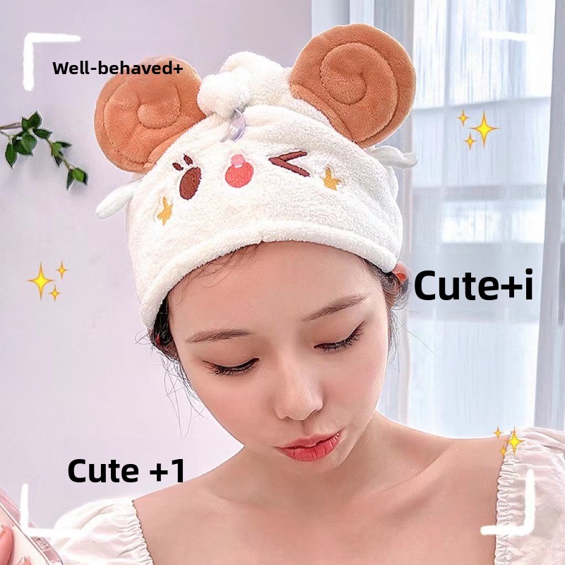 귀여운 카와이 양털 드라이 헤어 캡 초흡수 퀵 드라이  - Hair Turban Towel 리뷰 및 가격