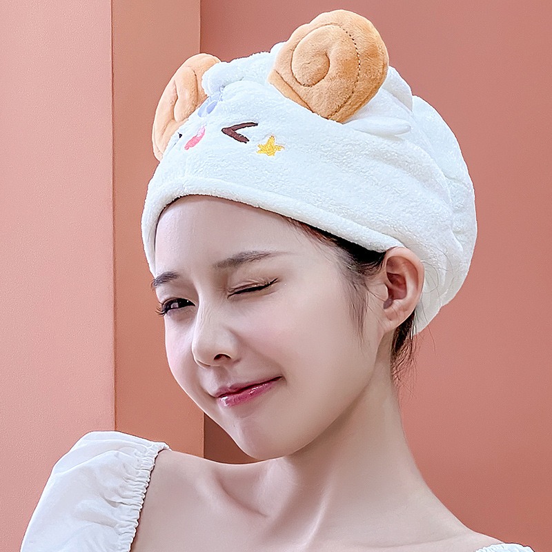 귀여운 카와이 양털 드라이 헤어 캡 초흡수 퀵 드라이  - Hair Turban Towel 리뷰 및 가격