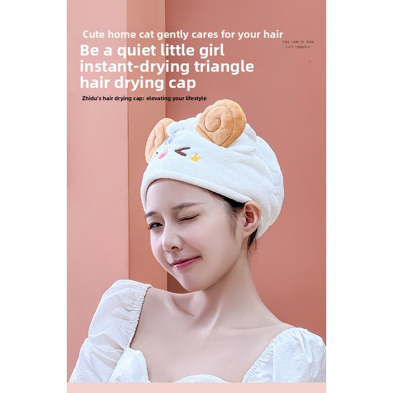귀여운 카와이 양털 드라이 헤어 캡 초흡수 퀵 드라이  - Hair Turban Towel 리뷰 및 가격