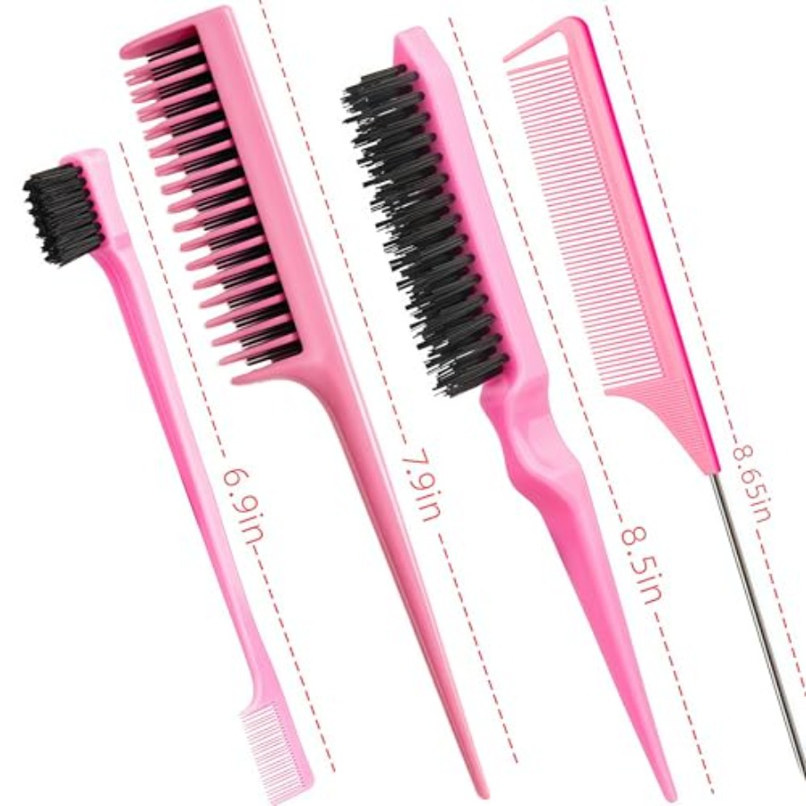 여성 및 소녀용 헤어 브러쉬 세트: 핑크 4종 3열 티 - Bamboo Hair Brush 리뷰 및 가격
