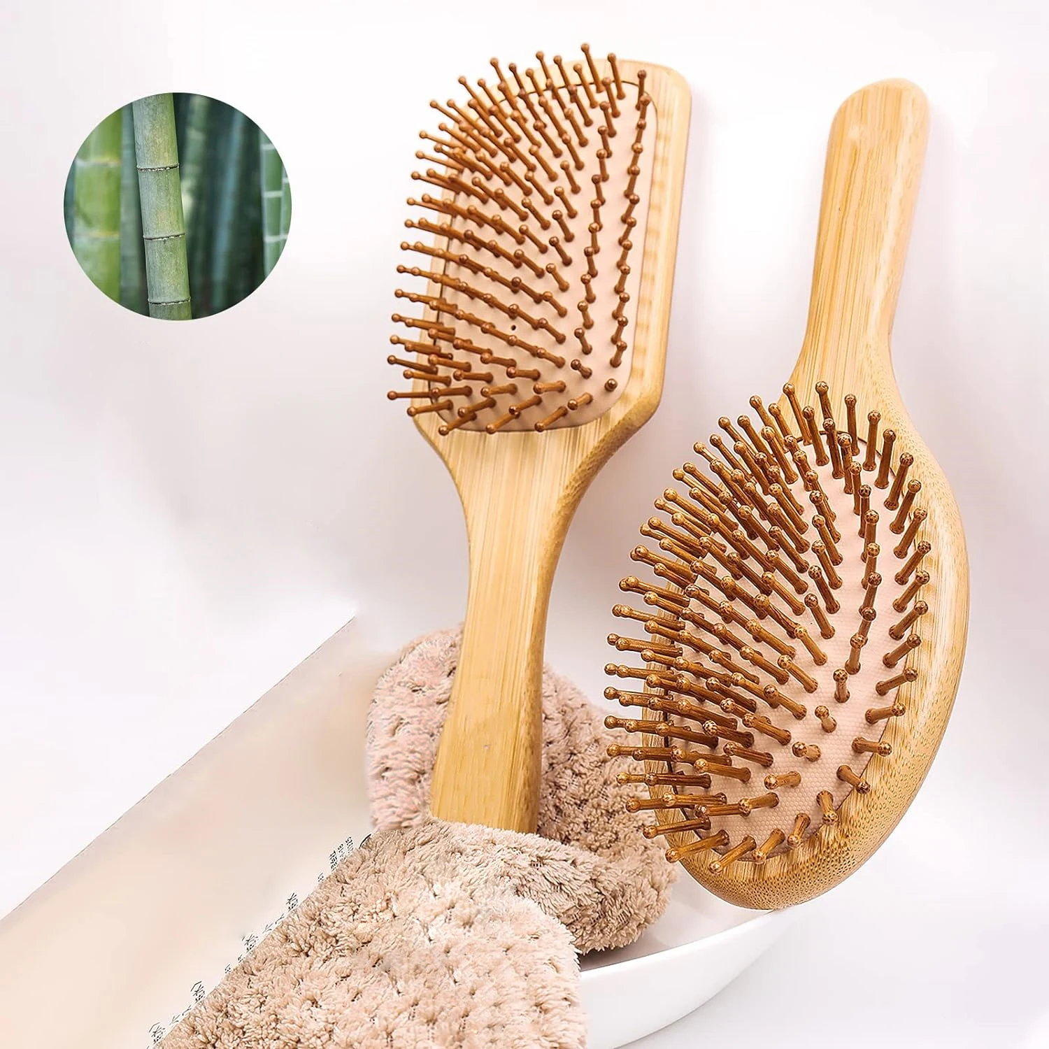천연 대나무 패들 에어쿠션 헤어 브러쉬 두피 마사지 정 - Bamboo Hair Brush 리뷰 및 가격