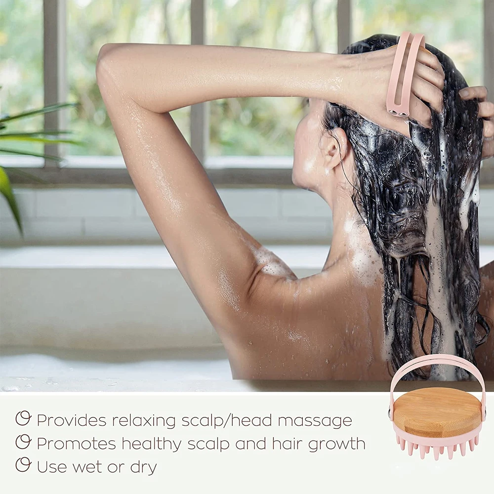 새로운 두피 마사지 샴푸 브러시 나무 습식 및 건식 모 - Bamboo Hair Brush 리뷰 및 가격