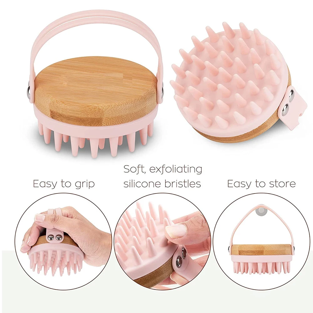 새로운 두피 마사지 샴푸 브러시 나무 습식 및 건식 모 - Bamboo Hair Brush 리뷰 및 가격