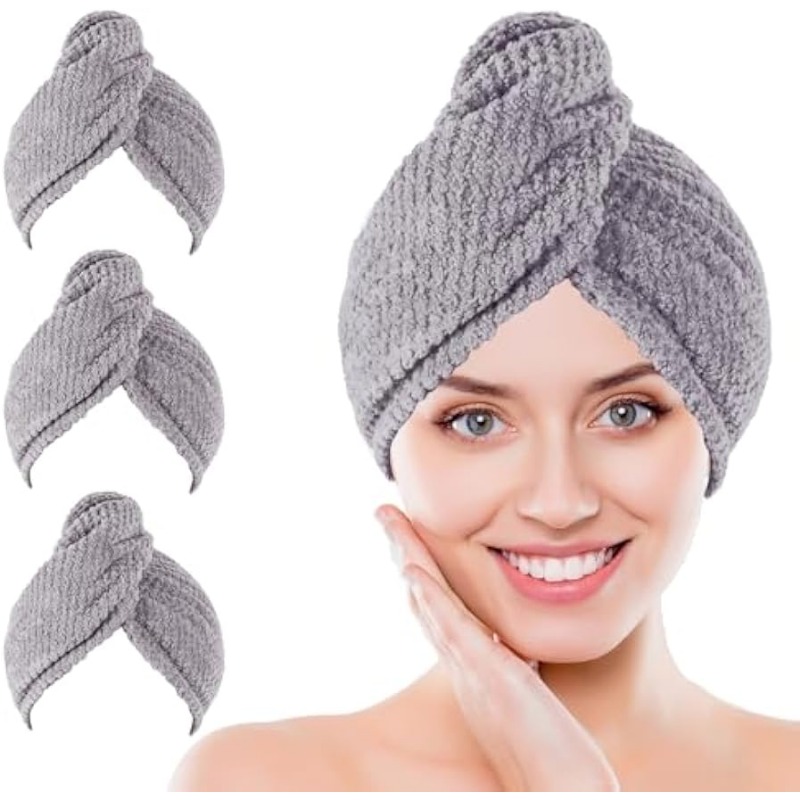 여성용 긴 곱슬머리, 젖은 머리용 초흡수성 빠른 건조  - Hair Turban Towel 리뷰 및 가격