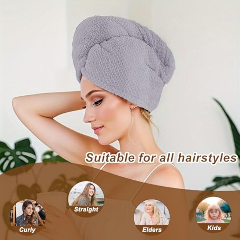 여성용 긴 곱슬머리, 젖은 머리용 초흡수성 빠른 건조  - Hair Turban Towel 리뷰 및 가격