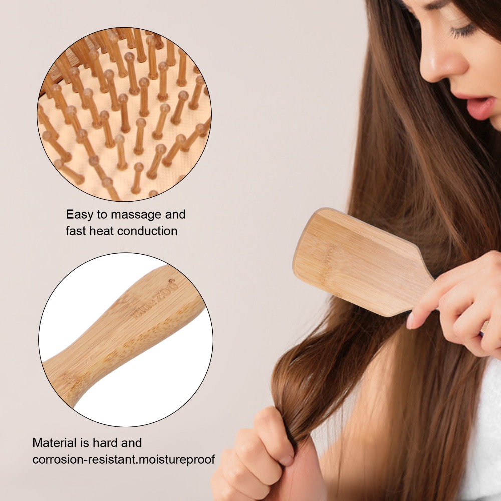 부드러운 대나무 헤어 브러시 대나무 정전기 방지 두피  - Bamboo Hair Brush 리뷰 및 가격