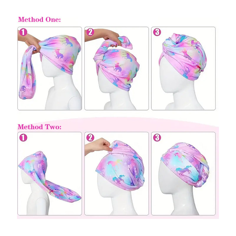 1개 물 흡수 빠른 건조 헤어 타월 캡 - 디지털 프린 - Hair Turban Towel 리뷰 및 가격