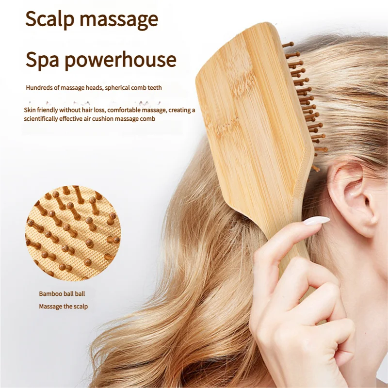 대나무 헤어 브러시 여성용 스타일링 헤어 빗 헤어브러시 - Bamboo Hair Brush 리뷰 및 가격