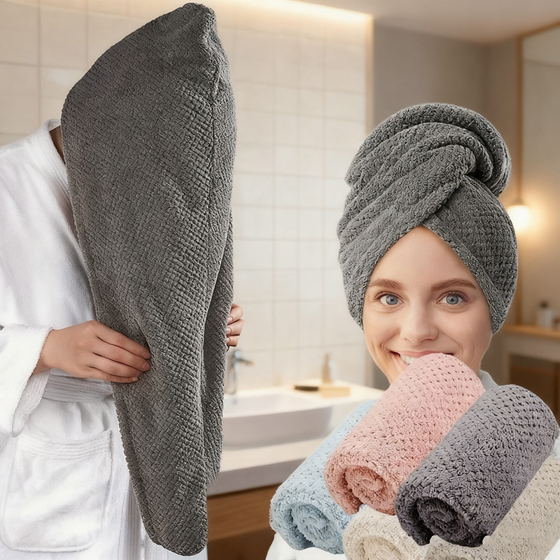 여성용 드라이 헤어 타월 (드라이 헤어 캡) - 코랄  - Hair Turban Towel 리뷰 및 가격