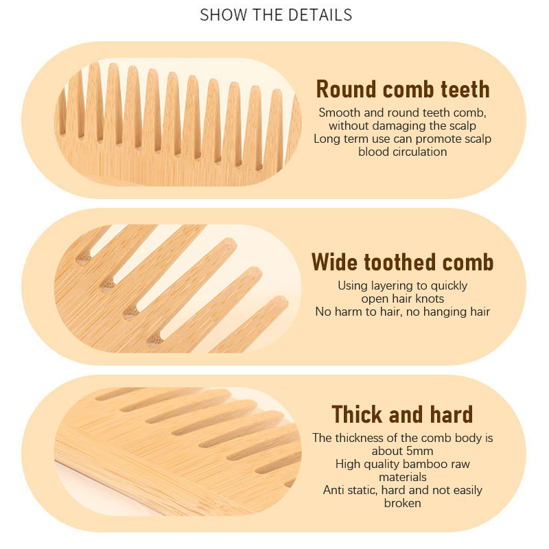 대나무 넓은 빗살 헤어 브러쉬 엉킴 방지 빗 정전기 방 - Bamboo Hair Brush 리뷰 및 가격