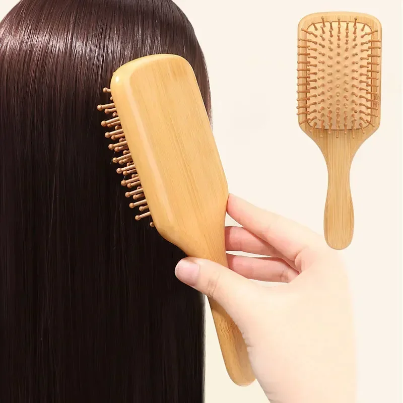 프리미엄 나무 대나무 두피 마사지 빗 헤어 브러쉬 모발 - Bamboo Hair Brush 리뷰 및 가격